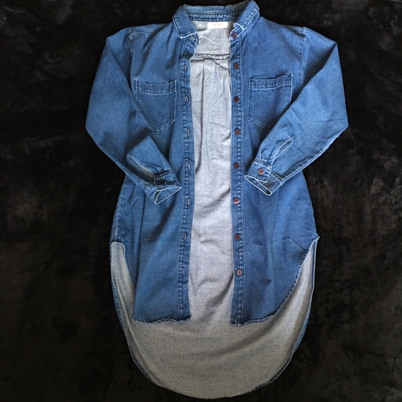 Vibrant Dresses & Skirts - Vibrant m.i.u. Denim Dress | Extended Long Sleeve